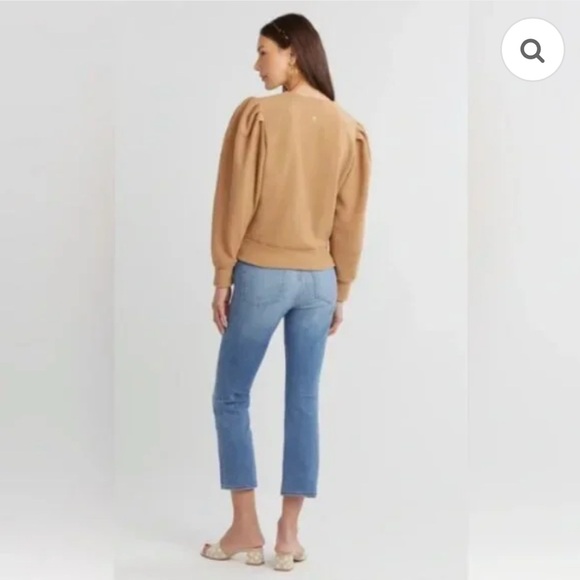 Dudley Stephens Kelly Puff Sleeve Cardigan Camel Vello Fleece Size XS - Picture 4 of 8